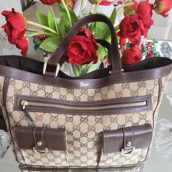 GUCCI GG MONOGRAM D RING TOTE - Picture 1 of 13